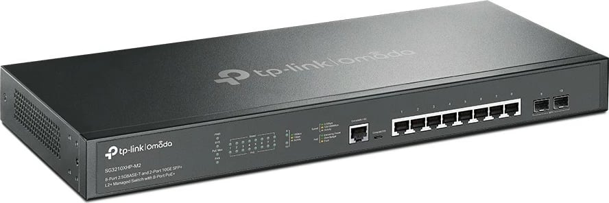 Switch TP-Link Omada 8-Port 2.5GBASE-T dhe 2-Port 10GE SFP+, Managed, L2+, 2.5G Ethernet, PoE+, Rack mounting, 1U