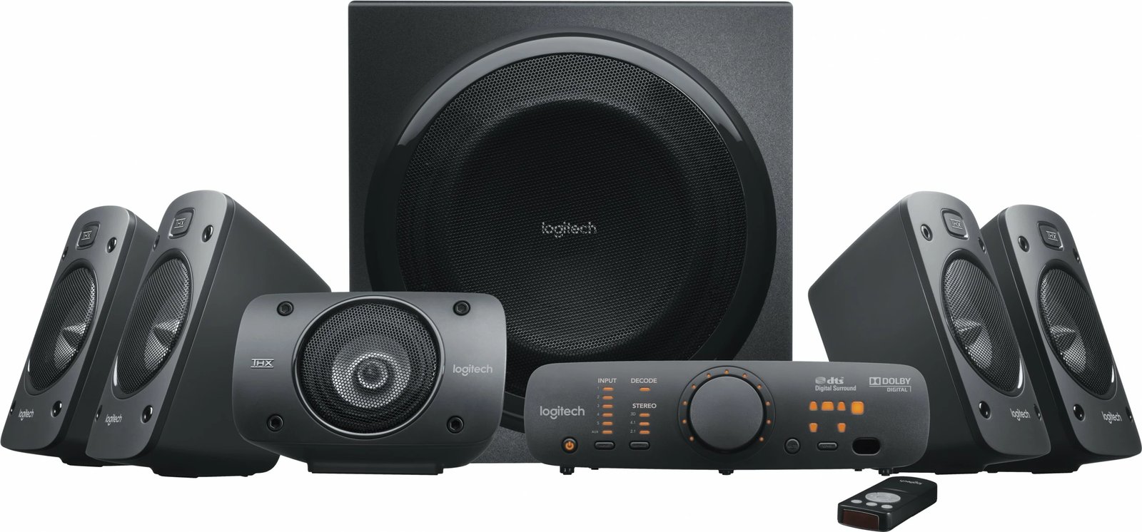 Bokse surround sound Logitech Z906, 5.1 kanale, 500 W, 1000 W, IR, të zeza Bokse surround sound Logitech Z906, 5.1 kanale, 500 W, 1000 W, IR, të zeza