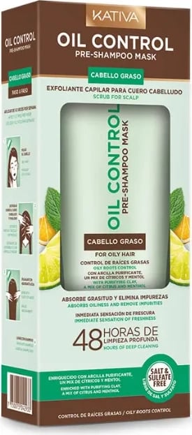 Maskë para-shamponi Kativa Oil Control 200ml