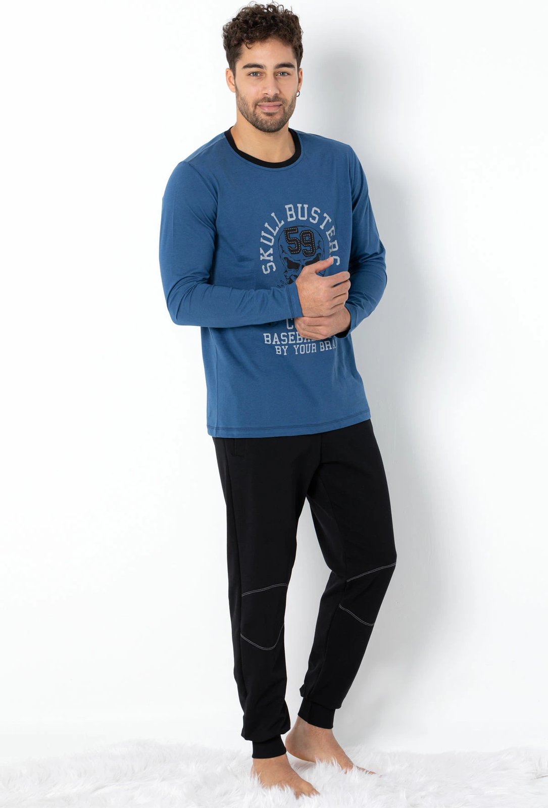 Pizhama për burra Jumeon, 002-000691, blu, e zezë