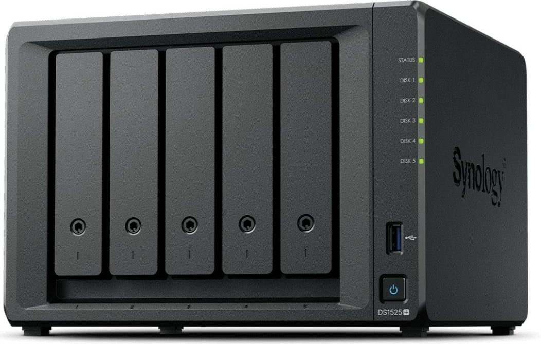 NAS Synology DS1525+, 8 GB RAM, 5 slote, 2x2.5GbE, i zi