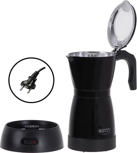 Kafeteri Moka elektrike, Camry, CR 4415, 300 ml 6 filxhanë, 480W, bazë 360°, e zezë