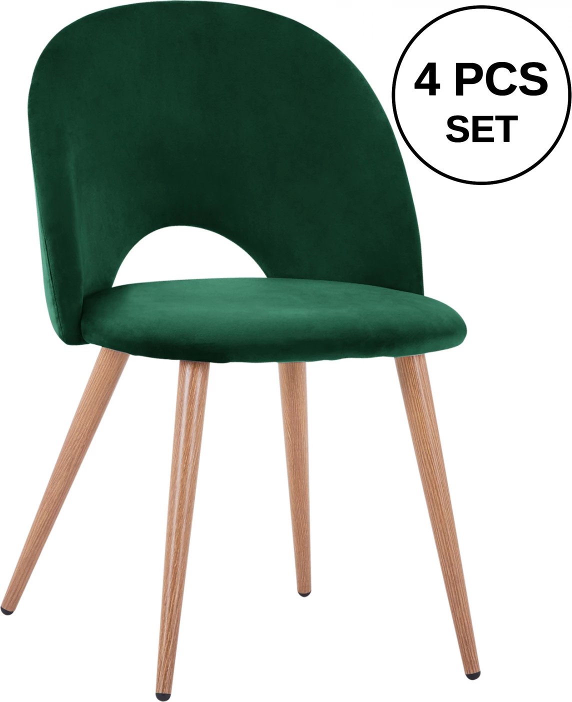 Karrige kadife Sadie me këmbë metali FH8544.03 52x49,5x77Y cm., set prej 4 copë