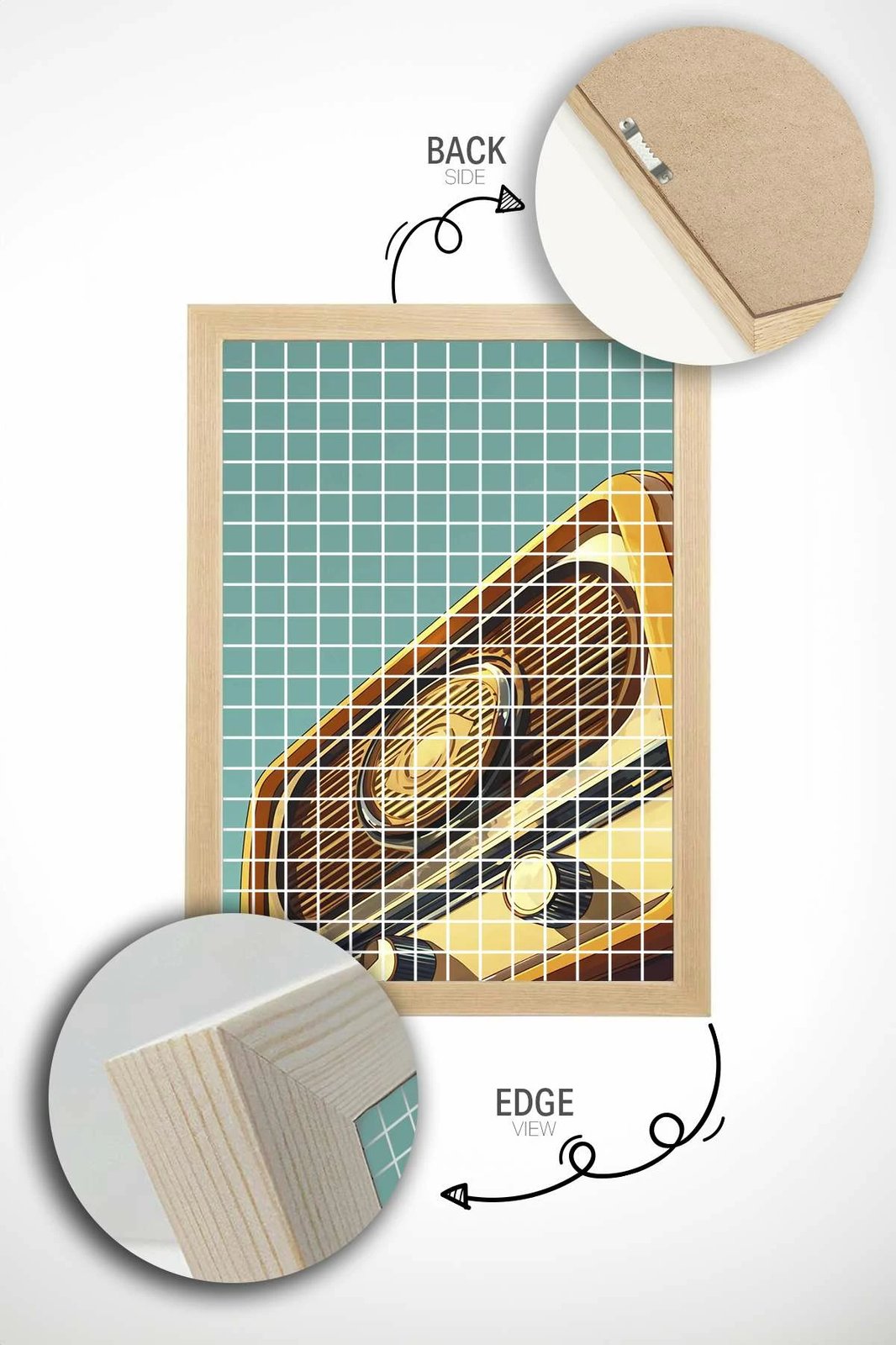 Pikturë dekorative me kornizë, Wallity, Popkare9, shumëngjyrëshe, 33x48cm