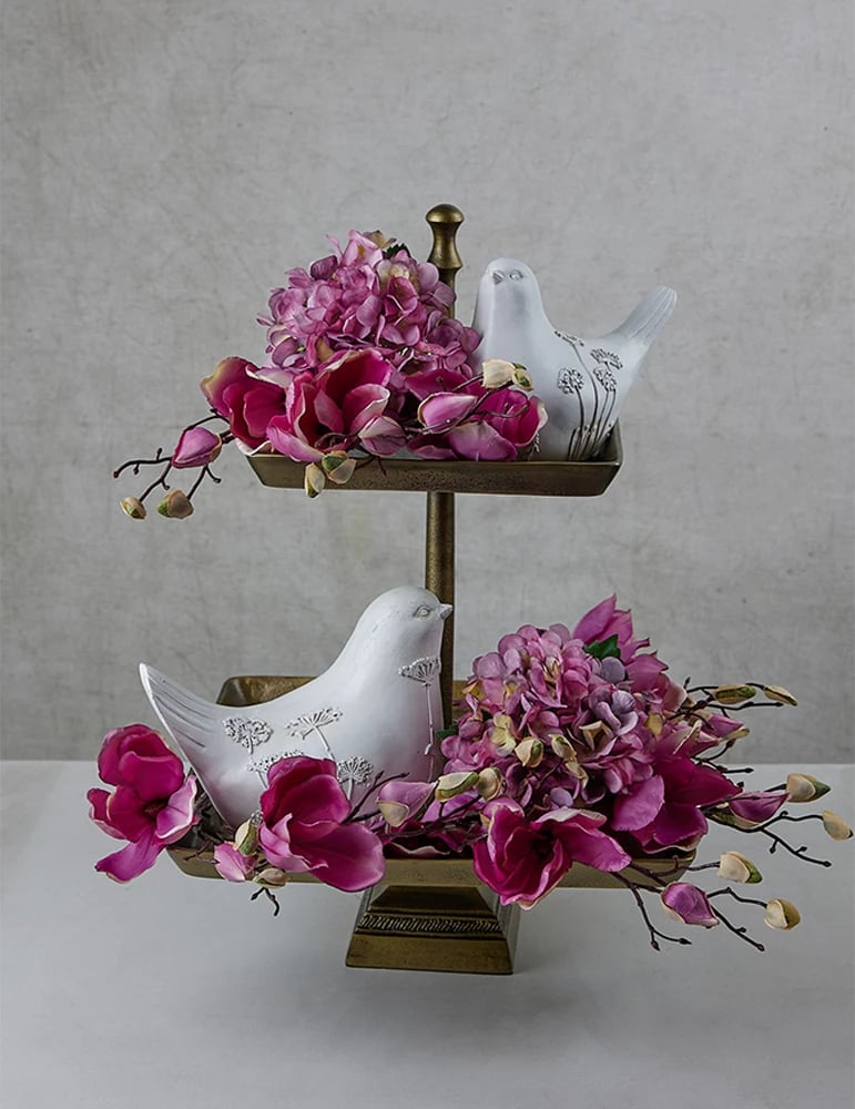 Dekor zog CALIS, polirezine, e bardhë-bezhë, 22x13x17cm Dekor zog CALIS, polirezine, e bardhë-bezhë, 22x13x17cm