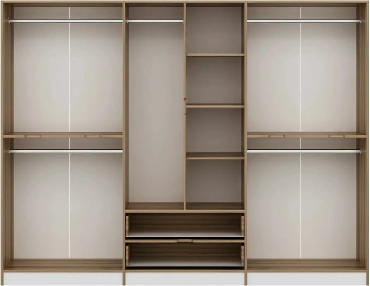 Dollap i madh për rroba, ngjyrë dore, Hanah Home Elina, 277x208x52 cm