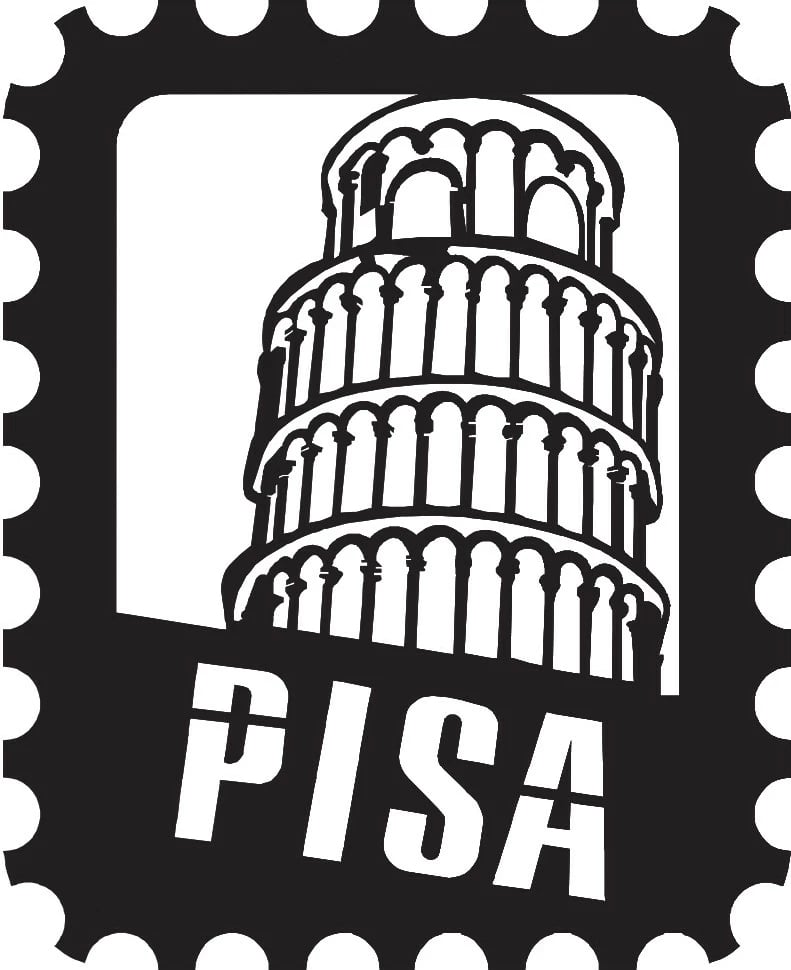 Aksesor dekorativ metalik për mur, Pisa Stamp, Wallity, ngjyrë e zezë