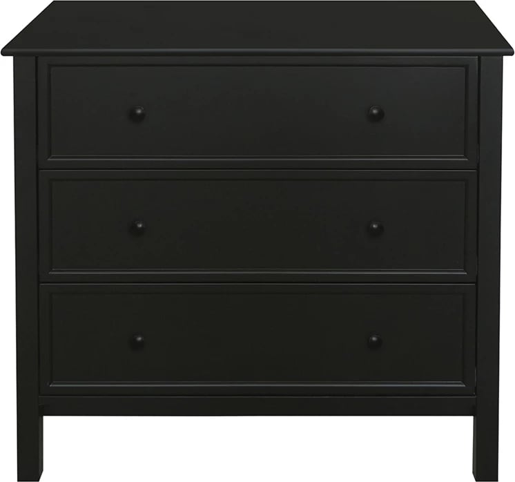 Komodë me 3 sirtarë, ngjyrë e zezë, 80x40x77 cm