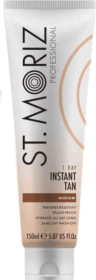 Bronzer për trup St.Moriz Professional 1 Day Instant Tan Washable Body Bronzer për femra, 150ml Medium
