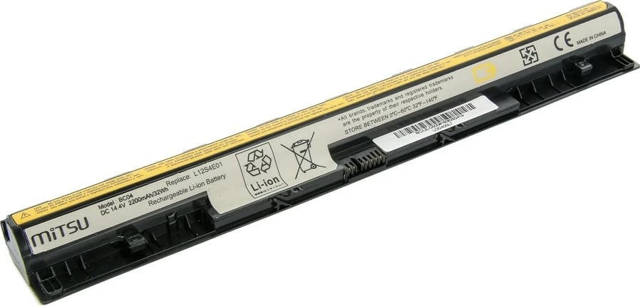 Bateri laptop Mitsu BC/LE-G500 për Lenovo IdeaPad G500s, G510s, Z710, 2200 mAh, 14.4-14.8V, e zezë