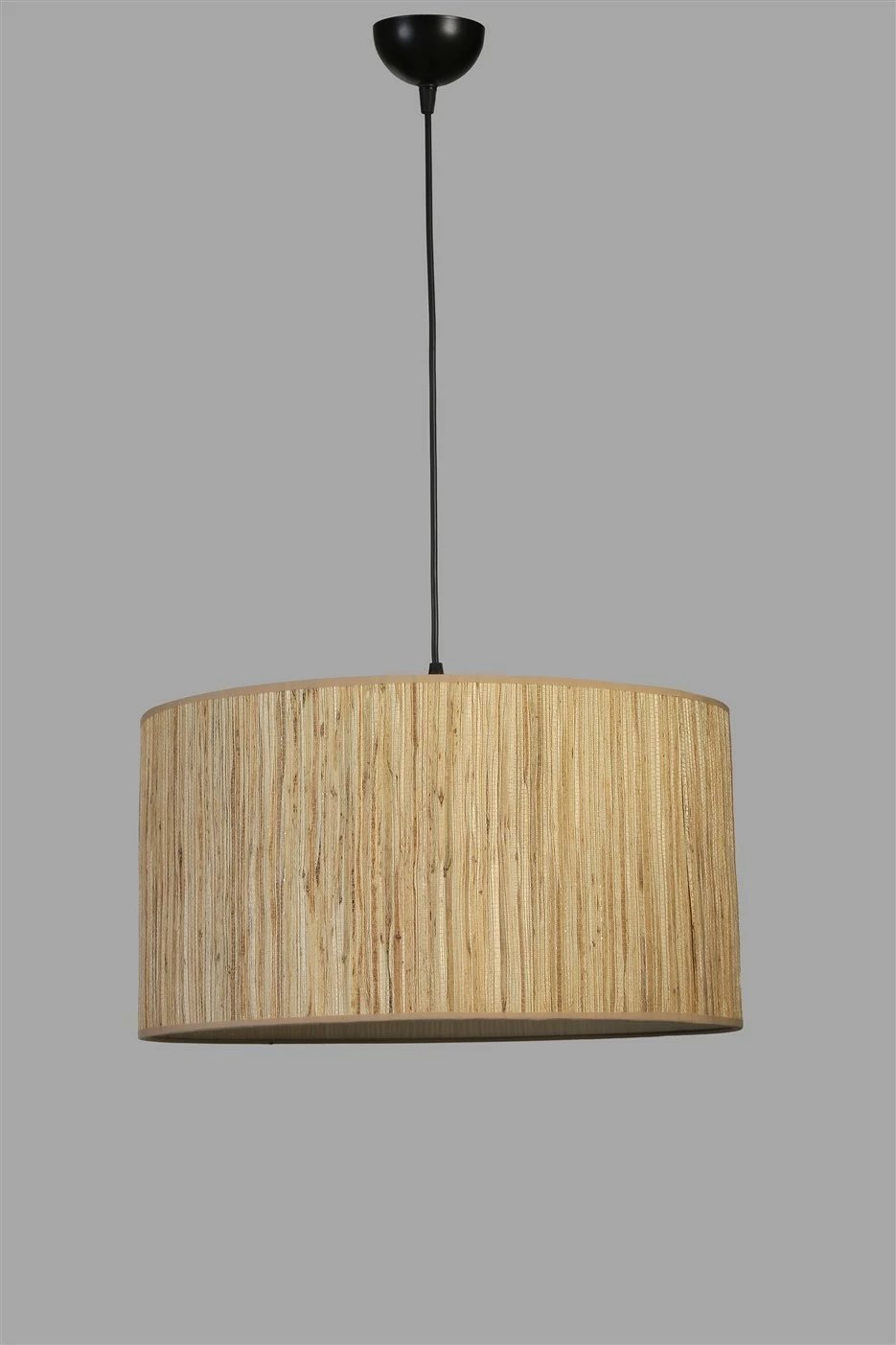Llambë tavani Opviq, bambu, abajur i vetëm, ngjyrë lisi dhe e zezë, 45x70cm