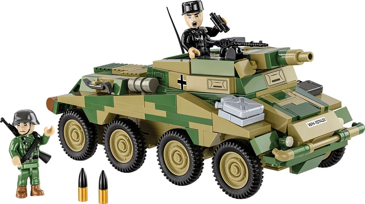 Set ndërtimi Cobi Klocki Historical Collection Sd.Kfz. 234/3 Stummel, 438 pjesë, me 2 figura, kamuflazh Set ndërtimi Cobi Klocki Historical Collection Sd.Kfz. 234/3 Stummel, 438 pjesë, me 2 figura, kamuflazh