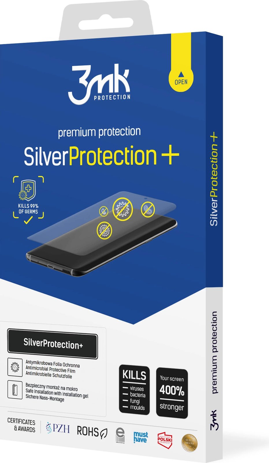 Folie mbrojtëse ekrani, 3mk Protection SilverProtection+, për Samsung Galaxy M23 5G, vetërigjeneruese, anti-mikrobiale, montim me xhel, transparente