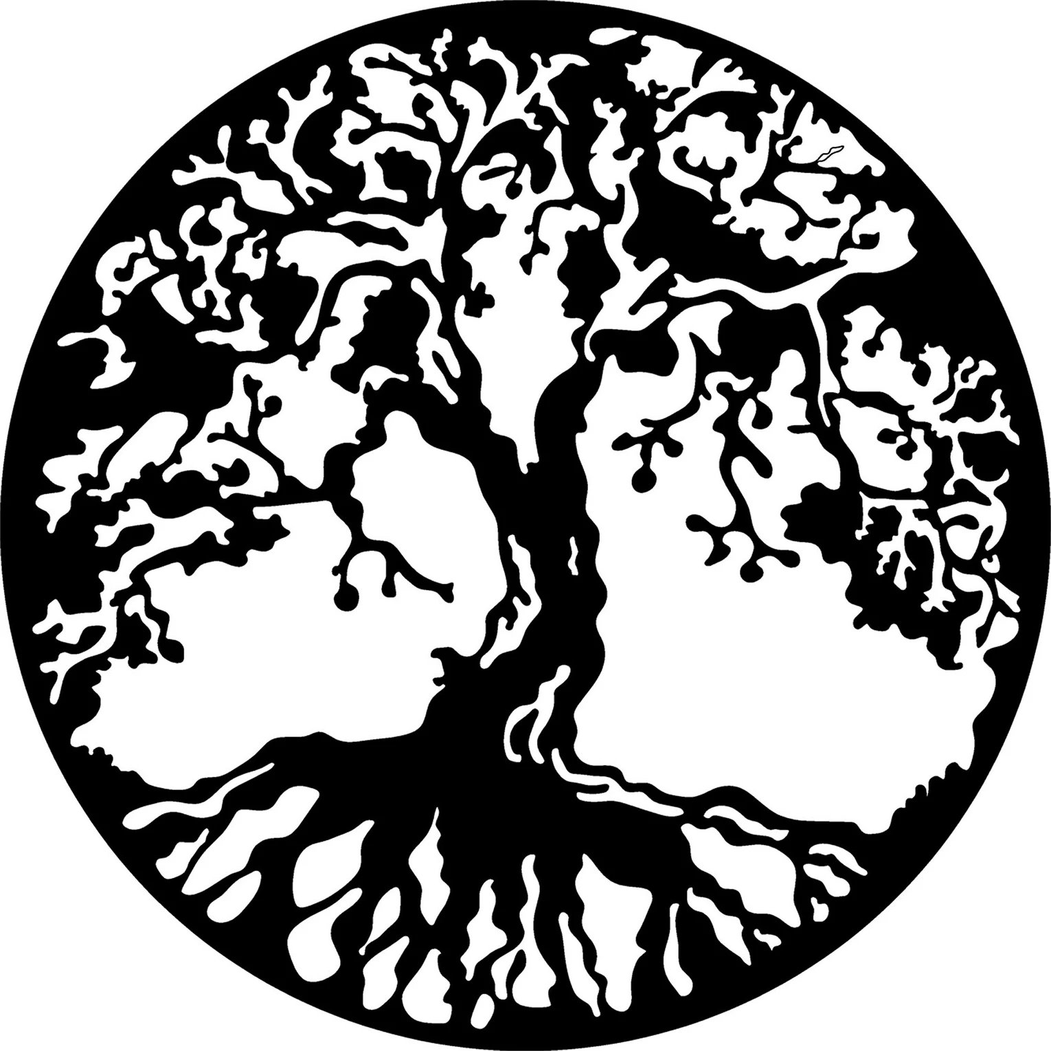 Aksesor dekorativ metalik për mur, pemë, ngjyrë e zezë, Wallity, 60x60cm