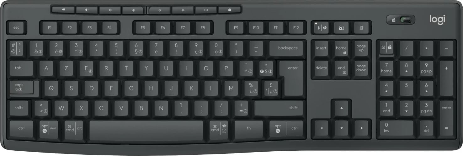 Set maus dhe tastierë Logitech MK370, wireless, AZERTY, Bluetooth, graphite