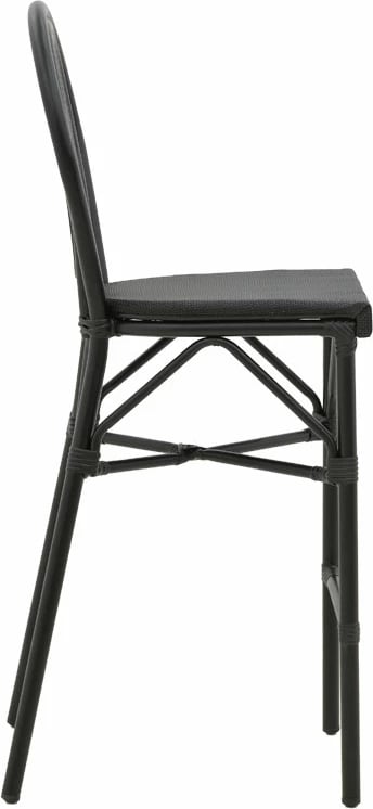 Karrige për bar Dezyan alumini e zezë-textilene e zezë 41.5x53.5x116cm