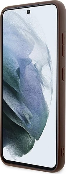 Mbështjellës Guess 4G Metal Gold Logo për Samsung Galaxy S23, kafe Mbështjellës Guess 4G Metal Gold Logo për Samsung Galaxy S23, kafe