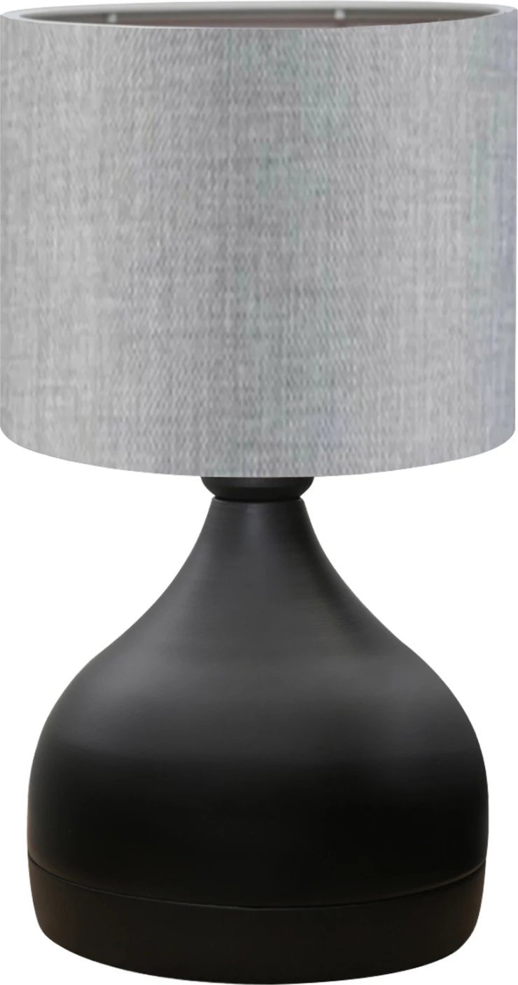 Llambë tavoline, trup metalik i zi, hije gri, FH7593.03, Φ18,5x45Ηcm