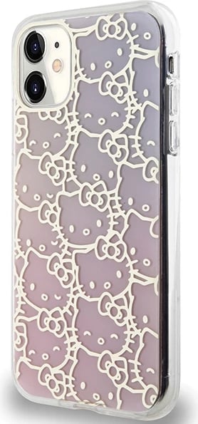 Mbështjellës Hello Kitty IML Gradient Electrop Crowded Kitty Head për iPhone 11/XR, Rozë