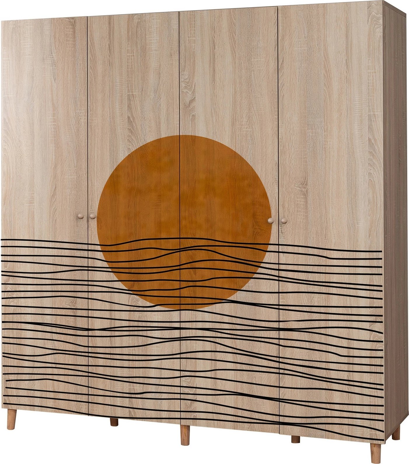 Dollap garderobe Skye Decor, Loni 4 -974, ngjyrë sonomo