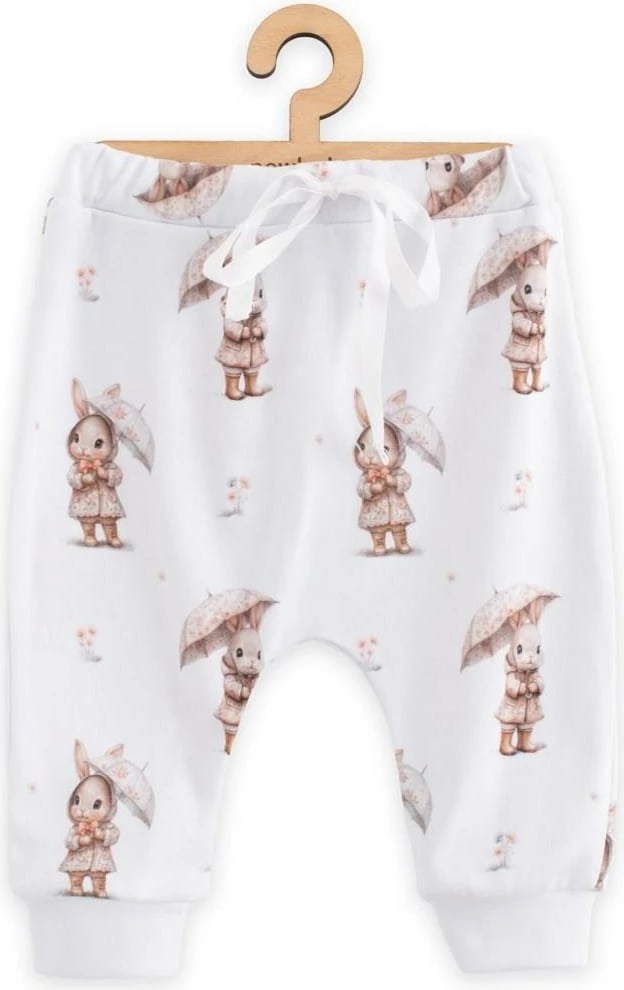 pantallona jogger bebe, NEW BABY, For Babies Ocean, 100% pambuk, madhësia 62 (3-6m), për vajza, kafe