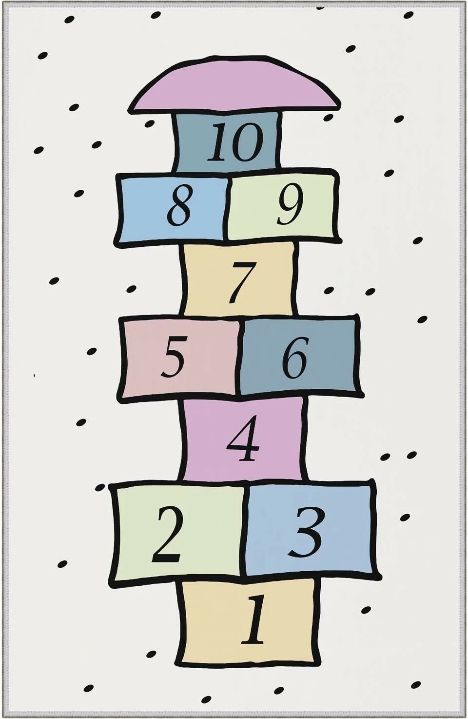 Qilim shumëngjyrësh për fëmijë, model hopscotch, 60x100cm, Conceptum Hypnose, HMNT508