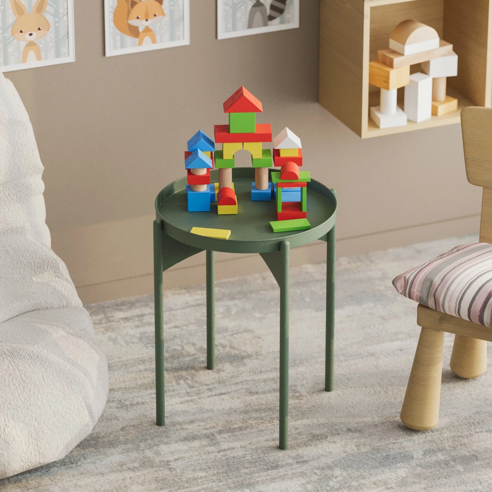 Tavolinë e ulët, ngjyrë e gjelbër, Skye Decor, Shb-002-E