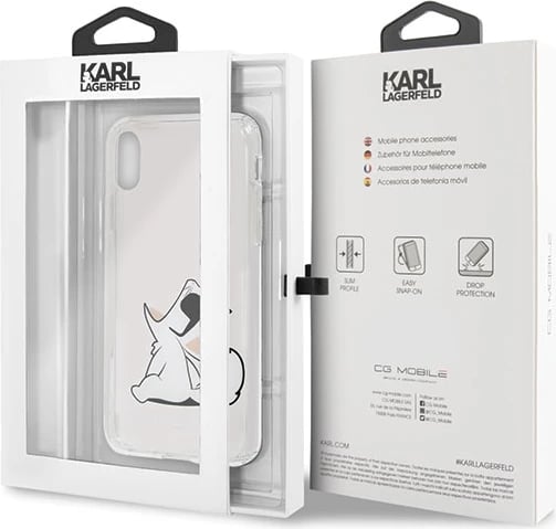 Mbështjellës Karl Lagerfeld Choupette Fun për iPhone X/Xs, Transparent