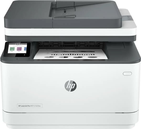 Printer multifunksional, HP LaserJet Pro MFP 3102fdw (3G630F#B19), laser mono, ADF, ekran me prekje, bardhë/gri