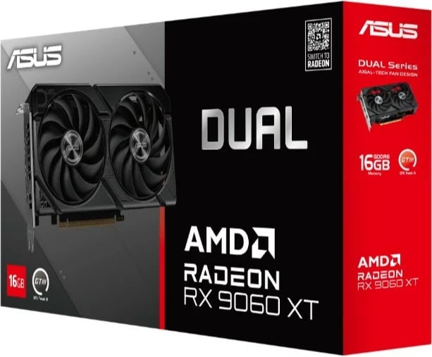 Kartë grafike Asus Dual Radeon RX 9060 XT DUAL-RX9060XT-16G 16GB GDDR6, 2.5-slot, 2 fshesa