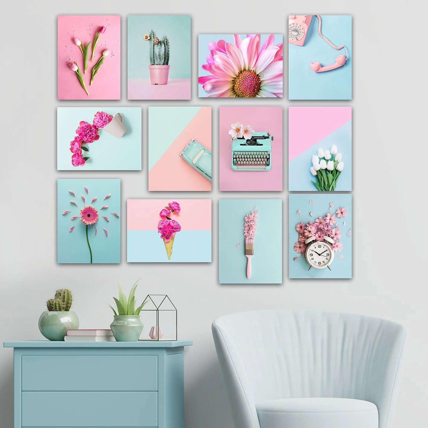 Piktura dekorative MDF (12 copë), Wallity, 12MDF32YS