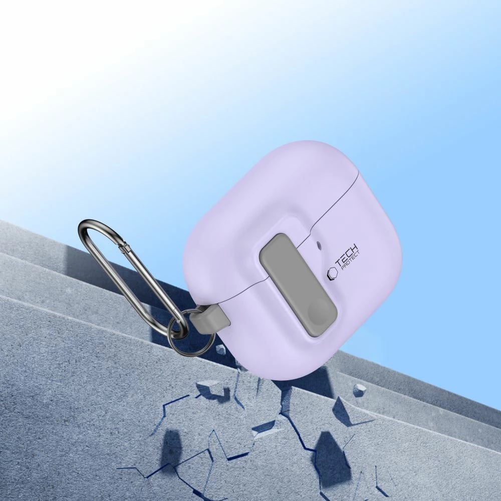 Mbështjellës Tech-Protect Slim Hook për AirPods 4, vjollcë