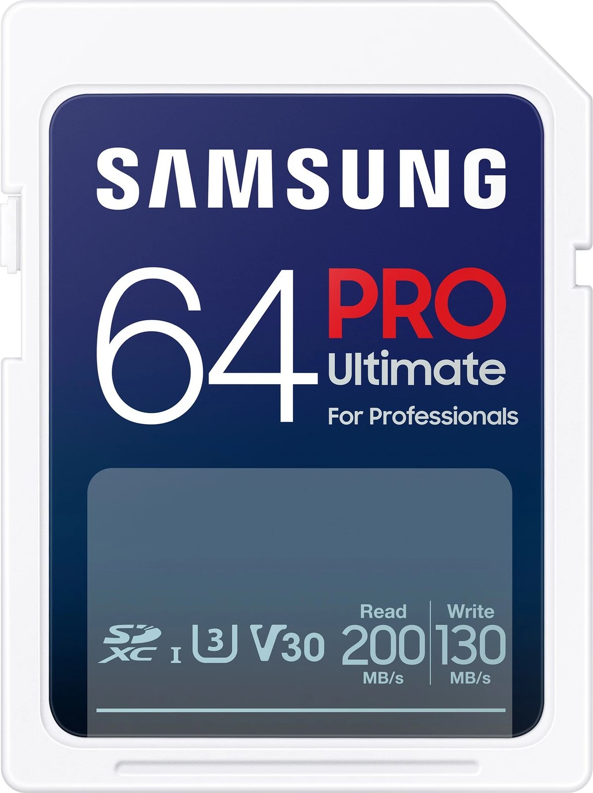Kartelë SD Samsung PRO Ultimate 64 GB, SDXC, Class 3, UHS-I, 200 MB/s, e bardhë