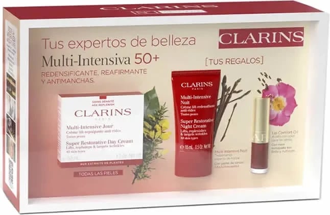 Krem ditës për fytyrë Clarins Super Restorative SPF15 set unisex 3 copë 50ml