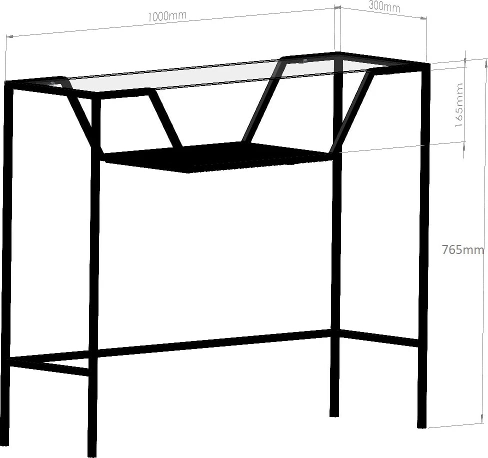 Konsolë Hanah Home, Lala, xham i zi i tymosur
