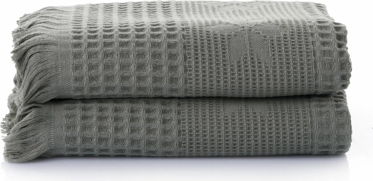 Set peshqirësh për duar (2 copë), Mijolnir, Sara, ngjyrë e gjelbër