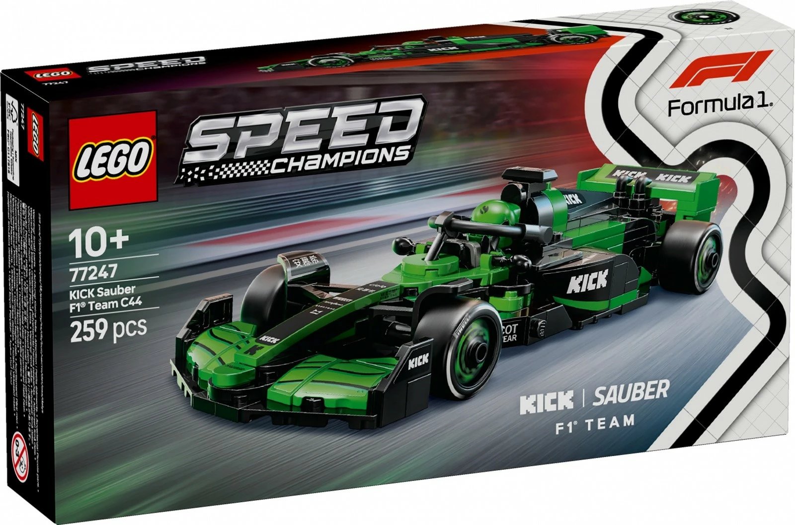 Set LEGO Speed Champions KICK Sauber F1 Team C44, 259 pjesë, Jeshile