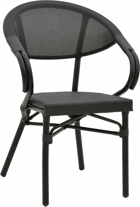 Karrige Isaia alumini-tekstilen e zezë 57x57x83cm