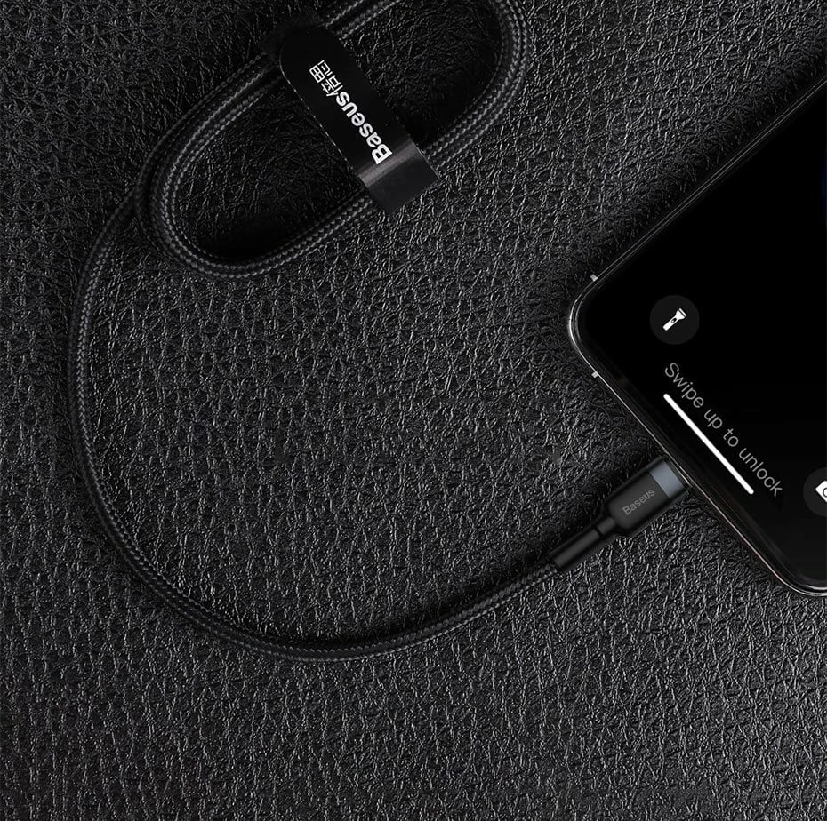 Kabllo Baseus Cafule CATLKLF-G1, USB-C në Lightning, 1m, 18W, e zezë/gri