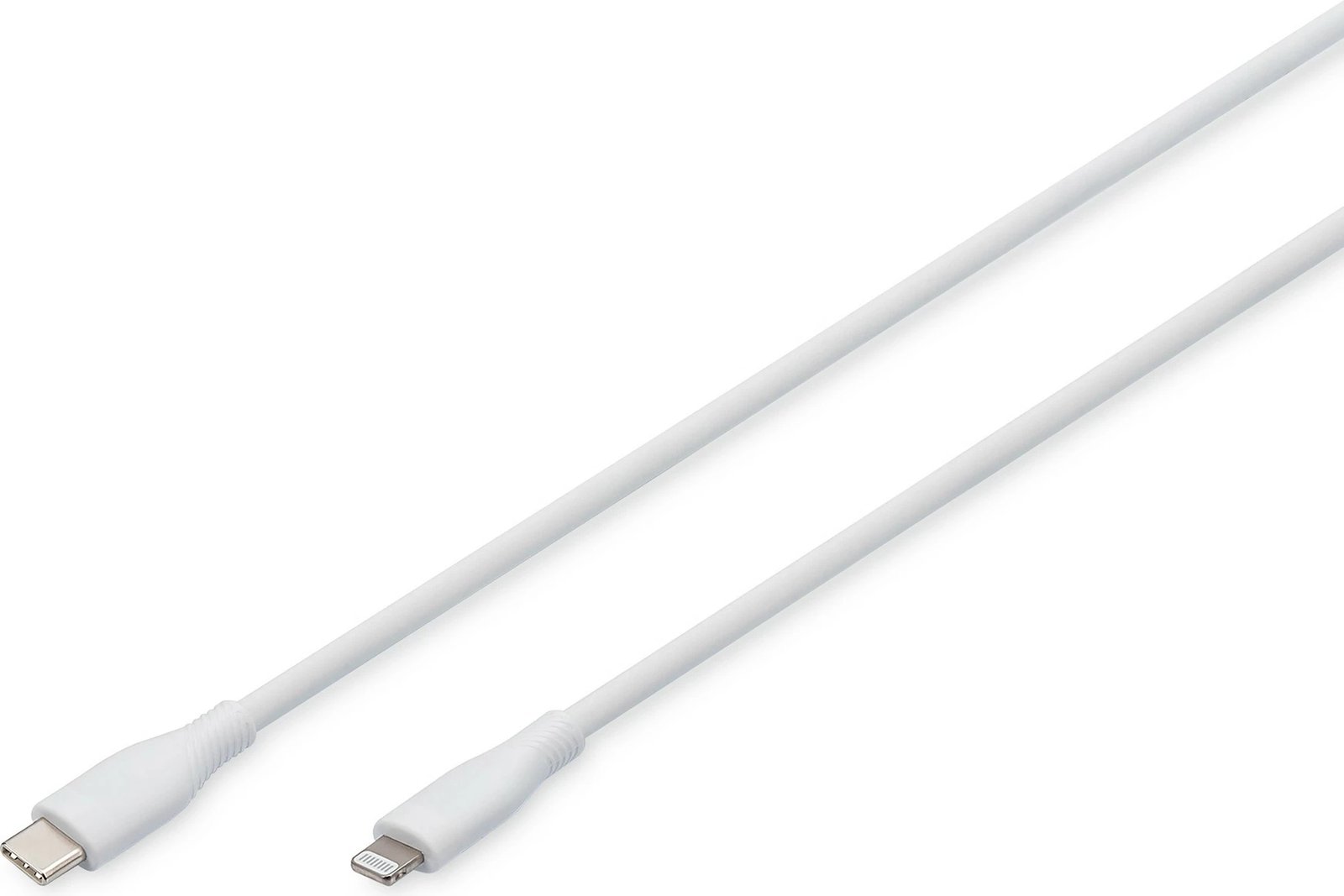 Kabëll Lightning Digitus, 2m, USB-A në Lightning, silikon, i bardhë