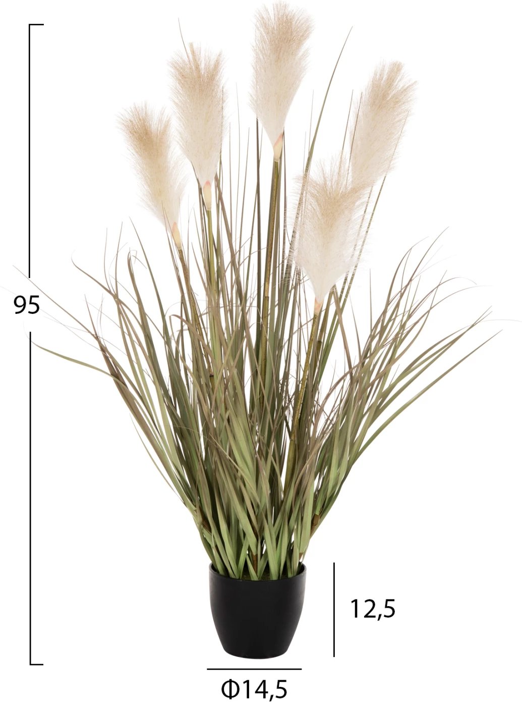 Bimë sintetike dekorative në vazo FH4014 bar + pupla Φ14,5x12,5-95Hcm