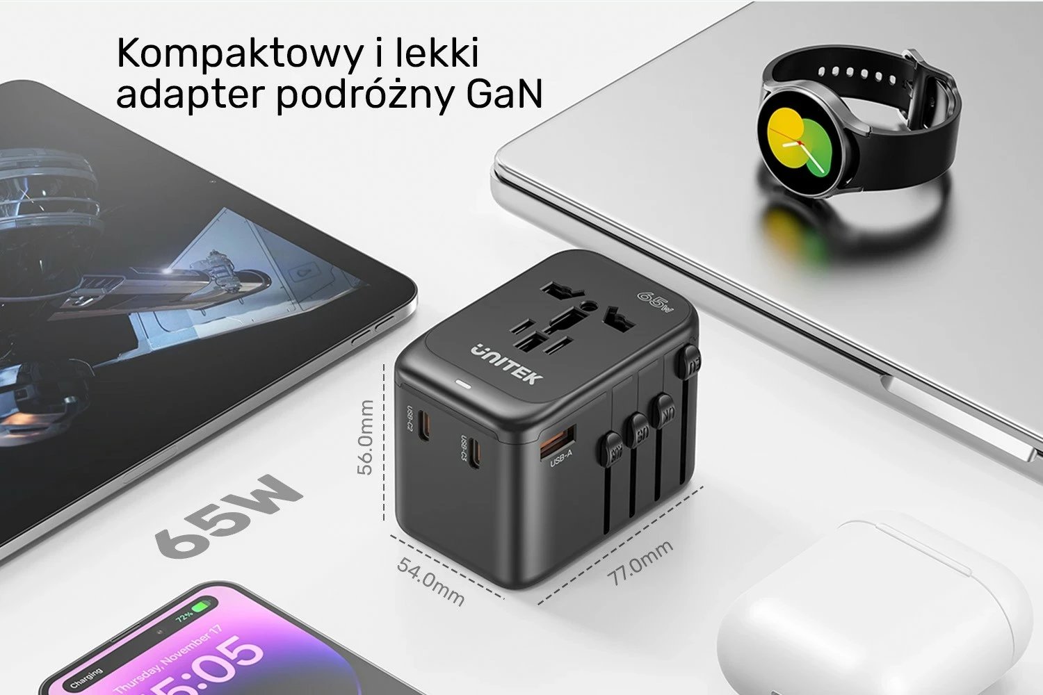Karikues udhëtimi Unitek PD 65 W Karikues udhëtimi Unitek PD 65 W