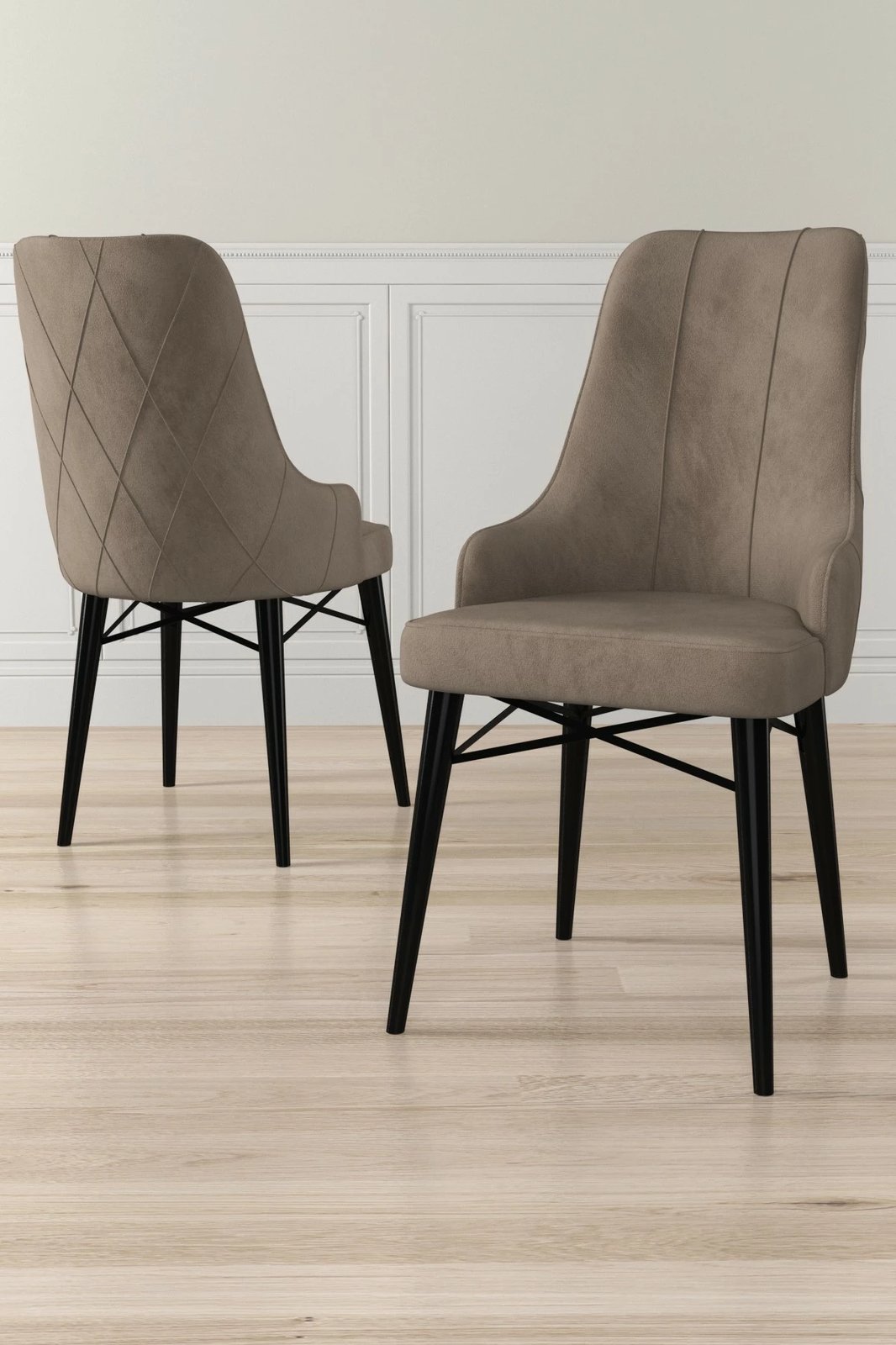 Set karrigesh (6 copë) Hanah Home, Neta, kapuçino, e zezë