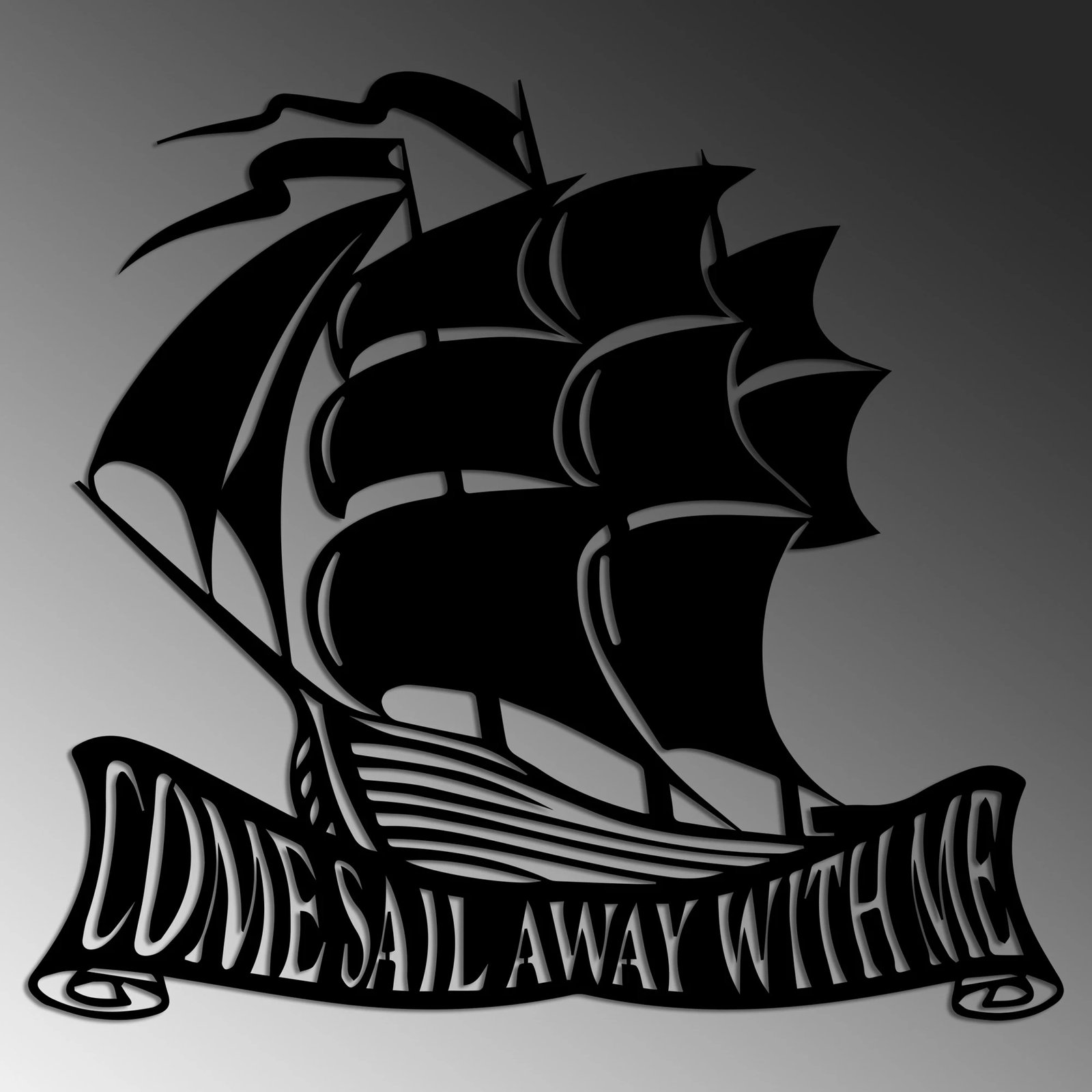 Aksesor dekorativ metalik për mur, Wallity, Come Away