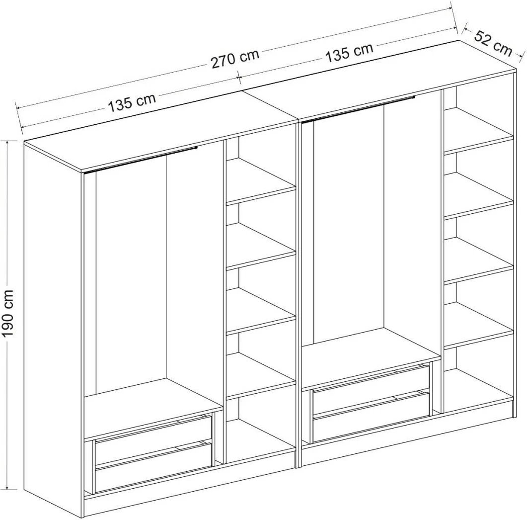 Dollap i madh për dhomë gjumi, ngjyrë antracit, Skye Decor, 4990