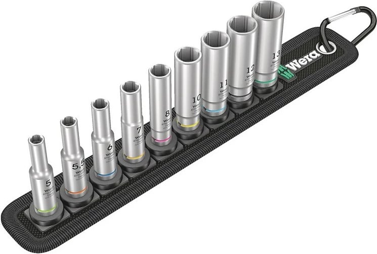 Set çelësa Wera 05004525001, 1/4", 9 copa, metric, 50 mm