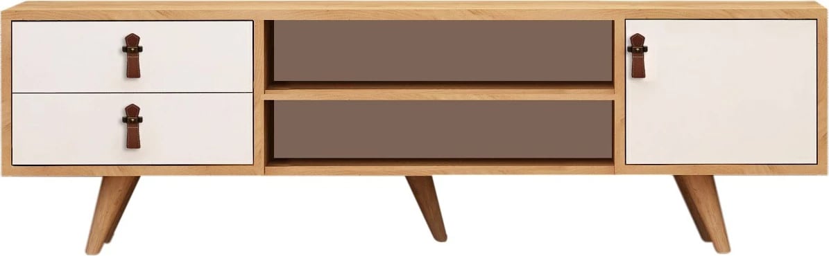 Komodë TV Hanah Home, Lara, ngjyrë lis dhe e bardhë, 120x53x40cm