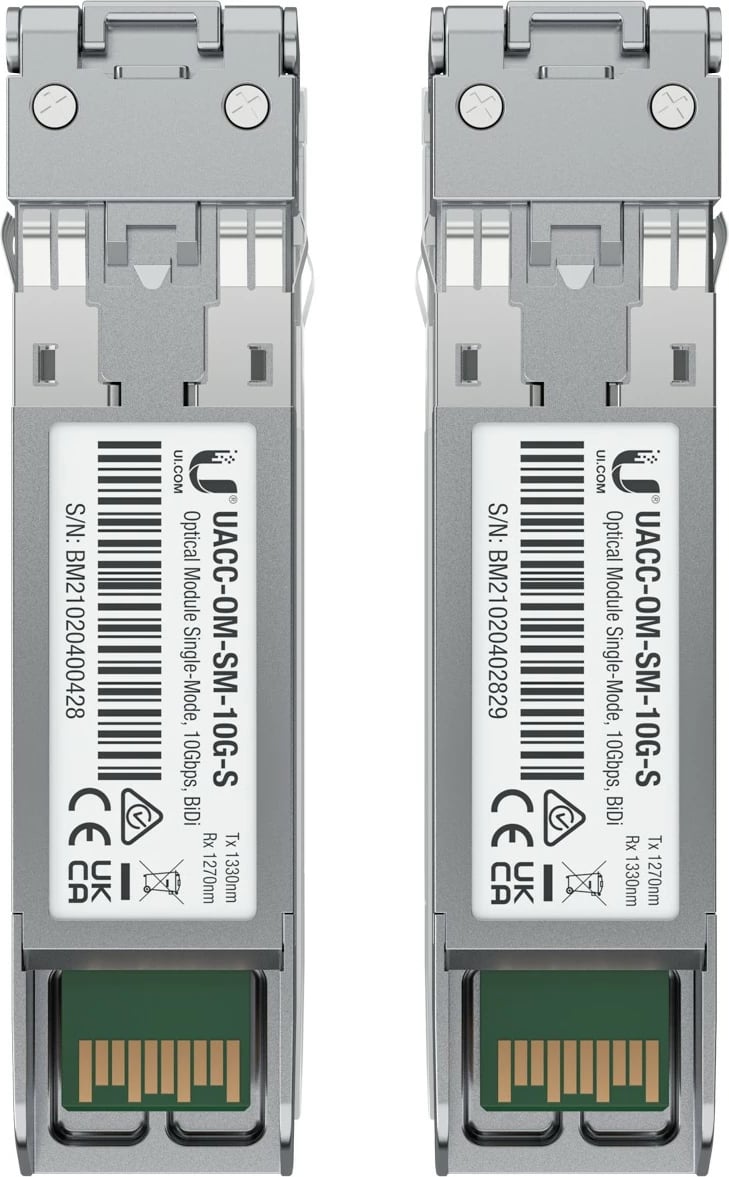 Modul transceiver fibër optike Ubiquiti UACC-OM-SM-10G-S-2, 10000 Mbit/s, LC, 10000 m, çelik inox
