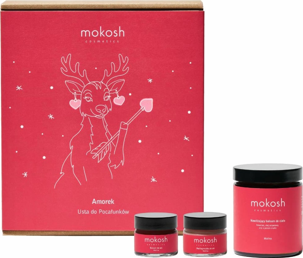 Set për buzë dhe trup Mokosh Love Cupid për femra, 3 pjesë