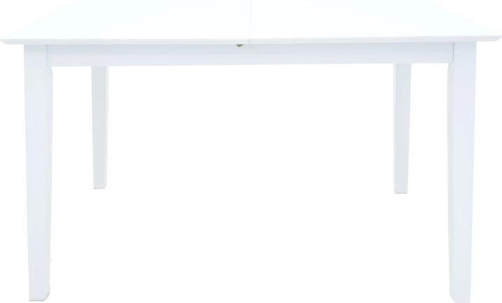 Tavolinë e zgjatshme Mabor, dru kauçuku, ngjyrë e bardhë, 120-150x80x73.8cm